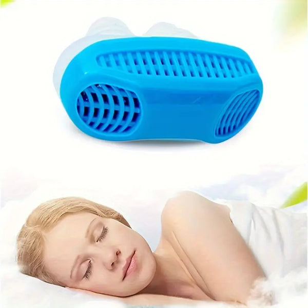 2-in-1 Anti Snoring Device: Nose Clip for Better Sleep and Reduced Snoring - No Battery Required