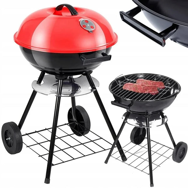 Portable Camping and Hiking BBQ Grill with Smoking Cover